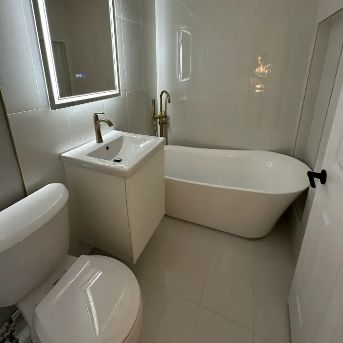 Renovated bathroom after reparation